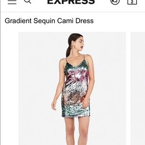 Express Gradient Sequin Cami Dress